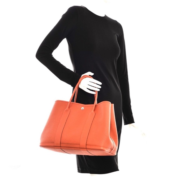 Authentic HERMES Garden Party tote PM orange canvas - Picture 4 of 15